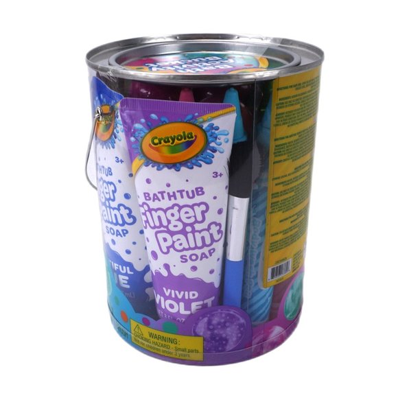 Crayola Bath Activity Bucket 30 Piece Set Bath Bomb Body Wash Pen Finger Paint - Picture 3 of 5